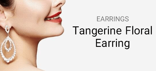 Tangerine Floral Earring
